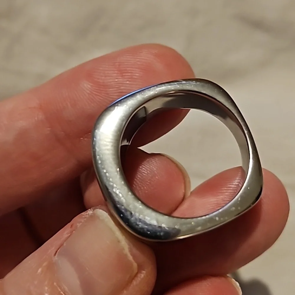 Stainless Square Mens ring - Picture 4 of 6